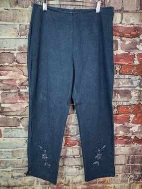 Christine Phillipe Embellished Denim Ankle Length Jeans